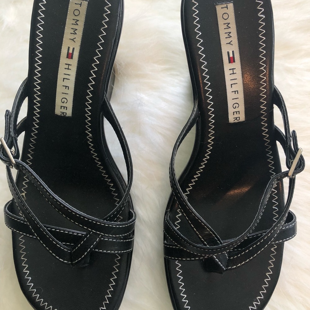 Tommy Hilfiger Black Sandal Wedge Size 6